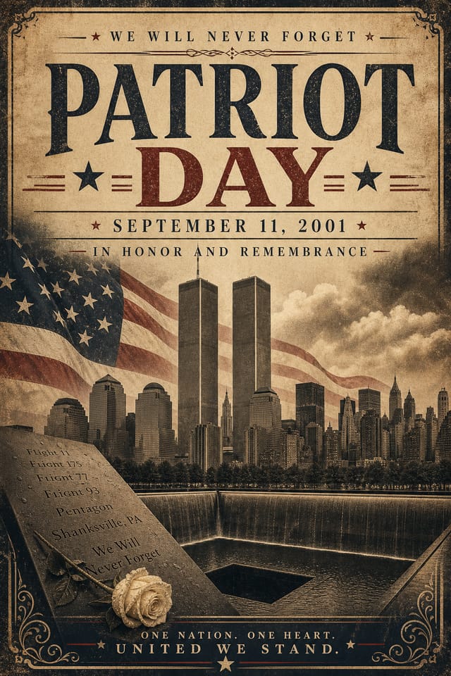 Patriot Day Poster — vintage style poster