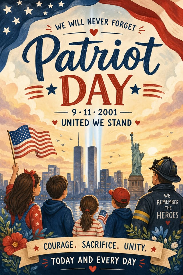 Patriot Day Poster — illustration style poster
