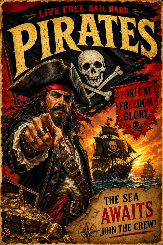 Pirate Poster — vibrant style poster