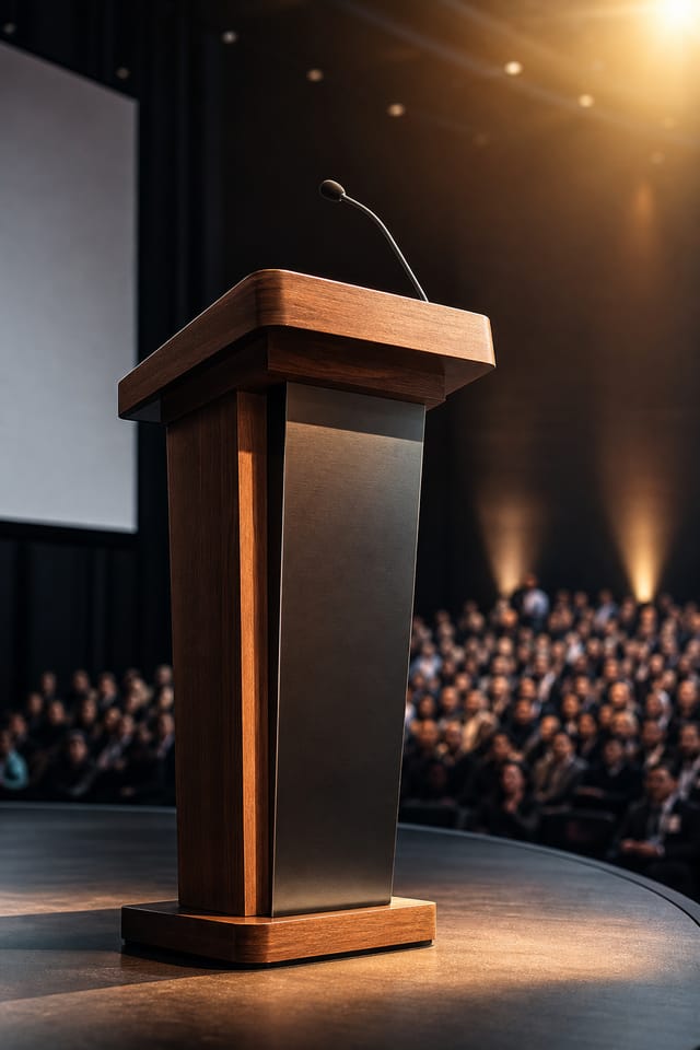 Podium Poster — photo-realistic style poster