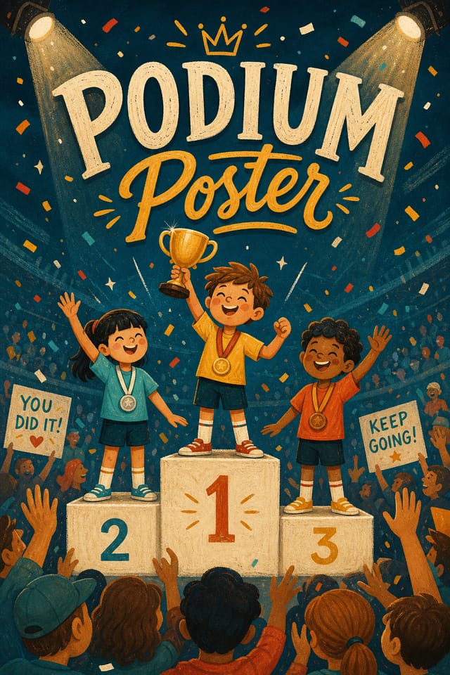 Podium Poster — illustration style poster