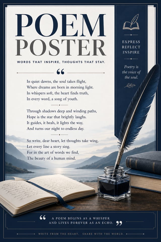 Poem Poster — corporate style poster