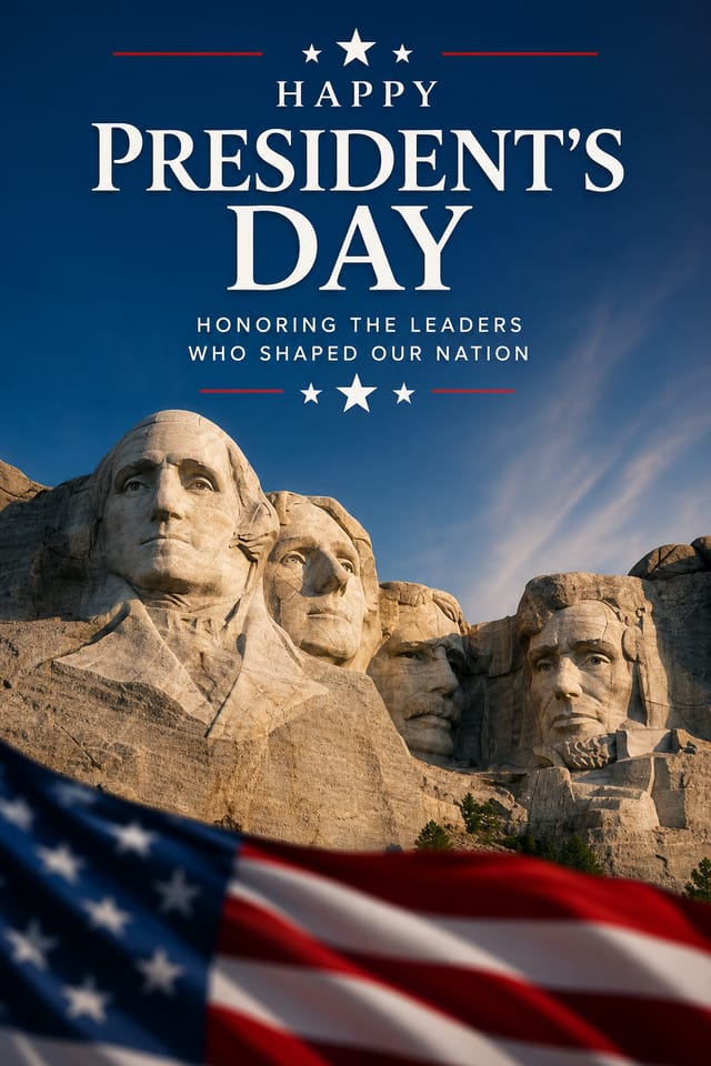 President's Day Poster — photo-realistic style poster