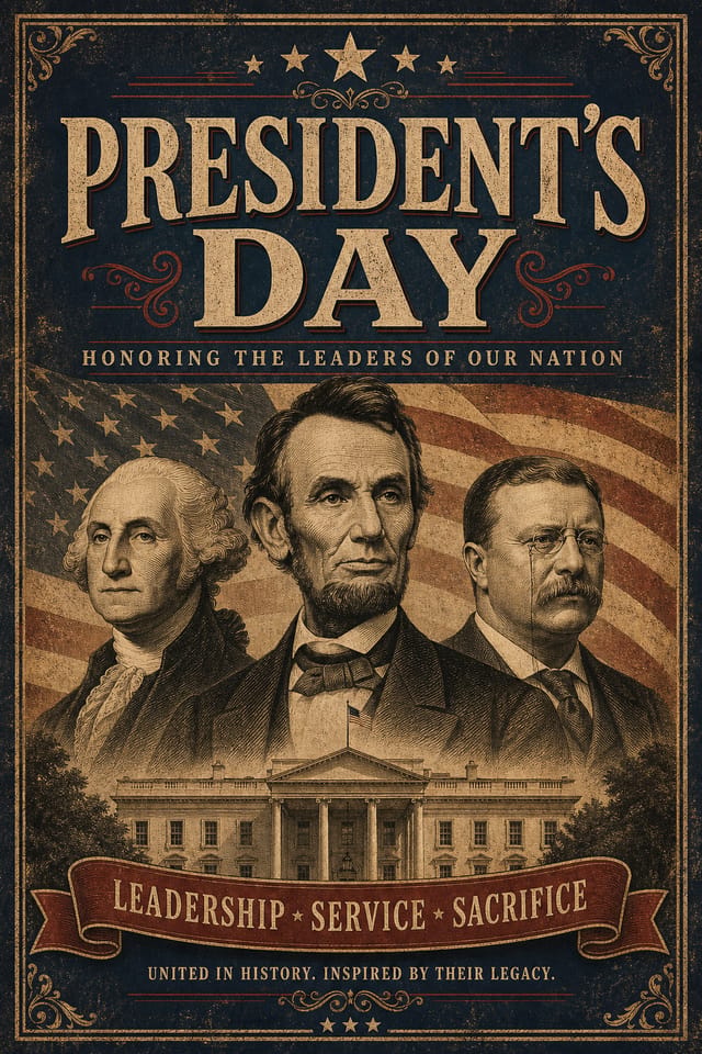 President's Day Poster — vintage style poster