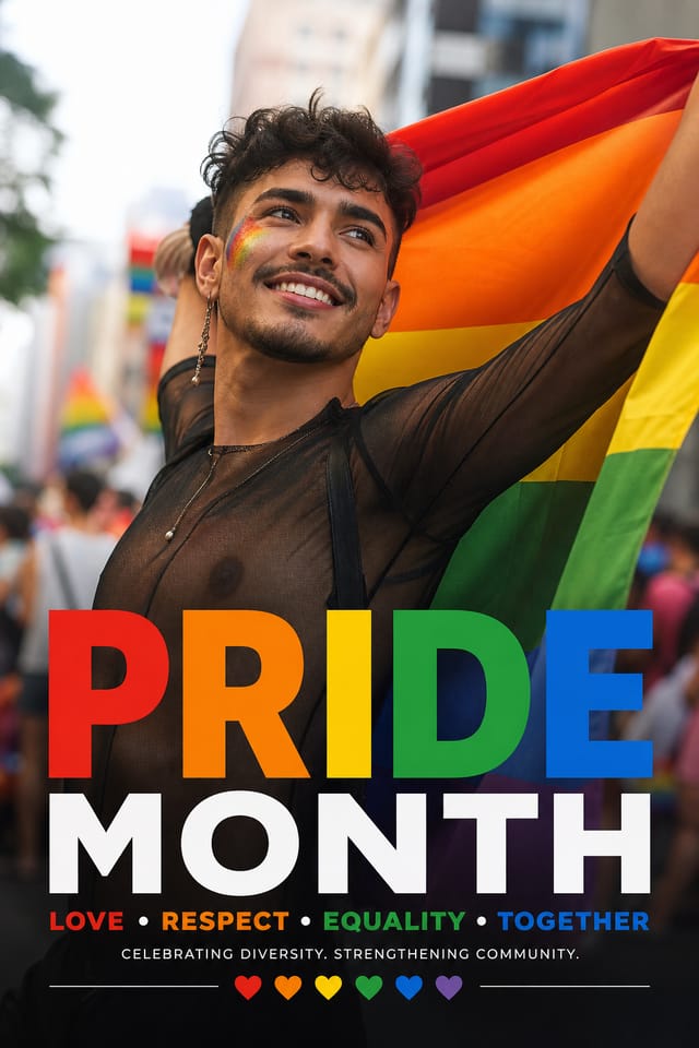 Pride Month Poster — photo-realistic style poster