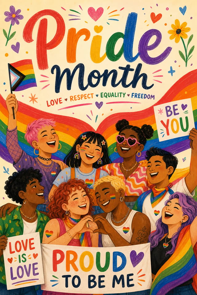 Pride Month Poster — illustration style poster