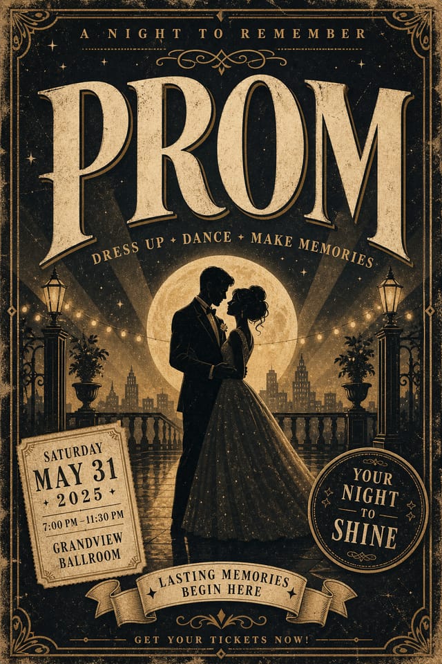 Prom Poster — vintage style poster