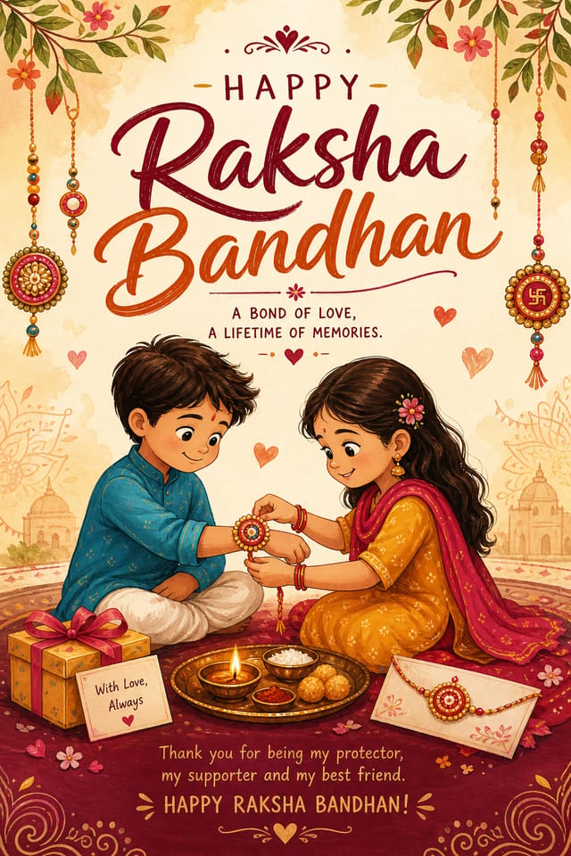 Póster de Raksha Bandhan — illustration style poster