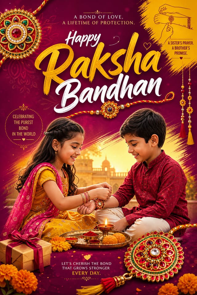 Póster de Raksha Bandhan — vibrant style poster