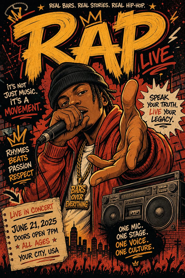 Rap Poster — illustration style poster