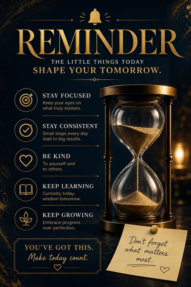Reminder Poster — elegant style poster