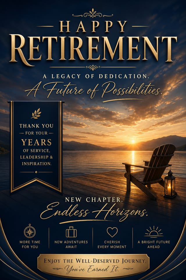Retirement Poster — elegant style poster
