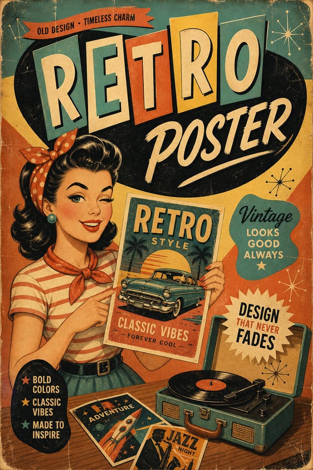 Retro Poster — illustration style poster