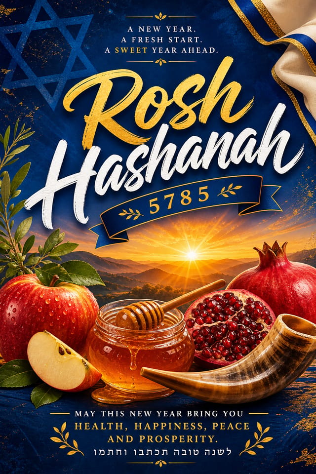 Rosh Hashanah Poster — vibrant style poster