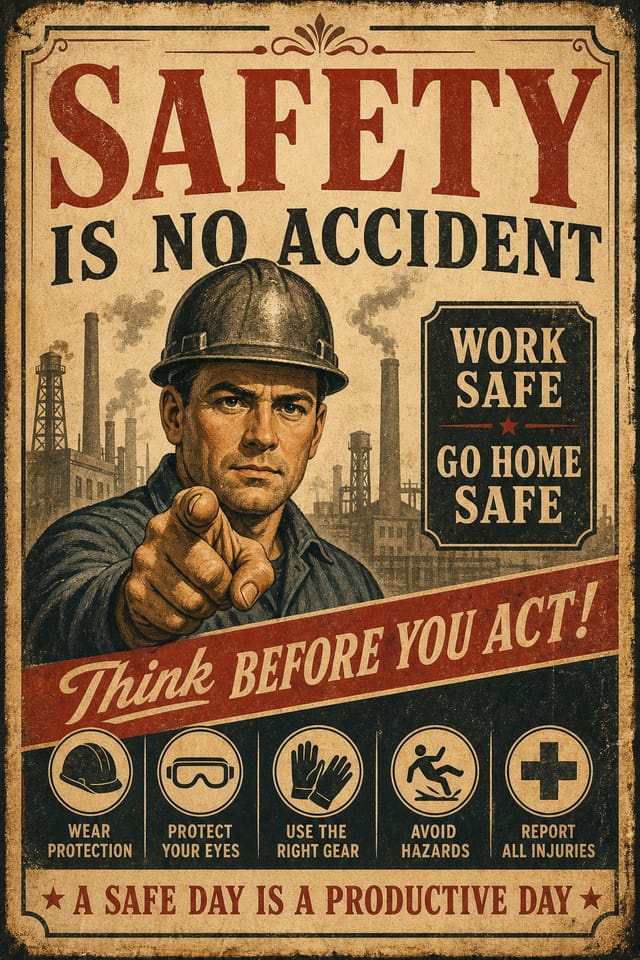 Safety Poster — vintage style poster