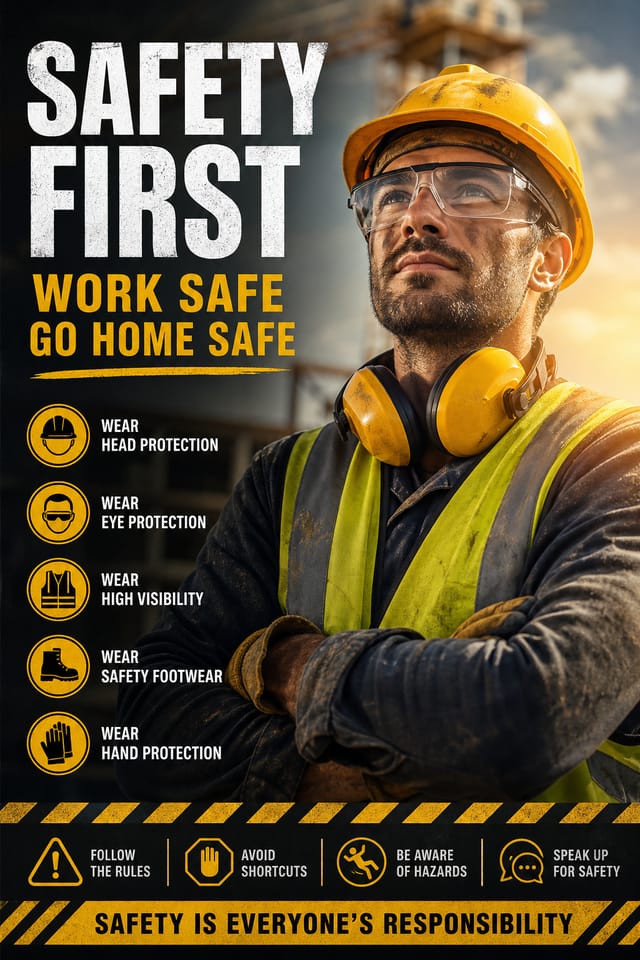 Safety Poster — photo-realistic style poster