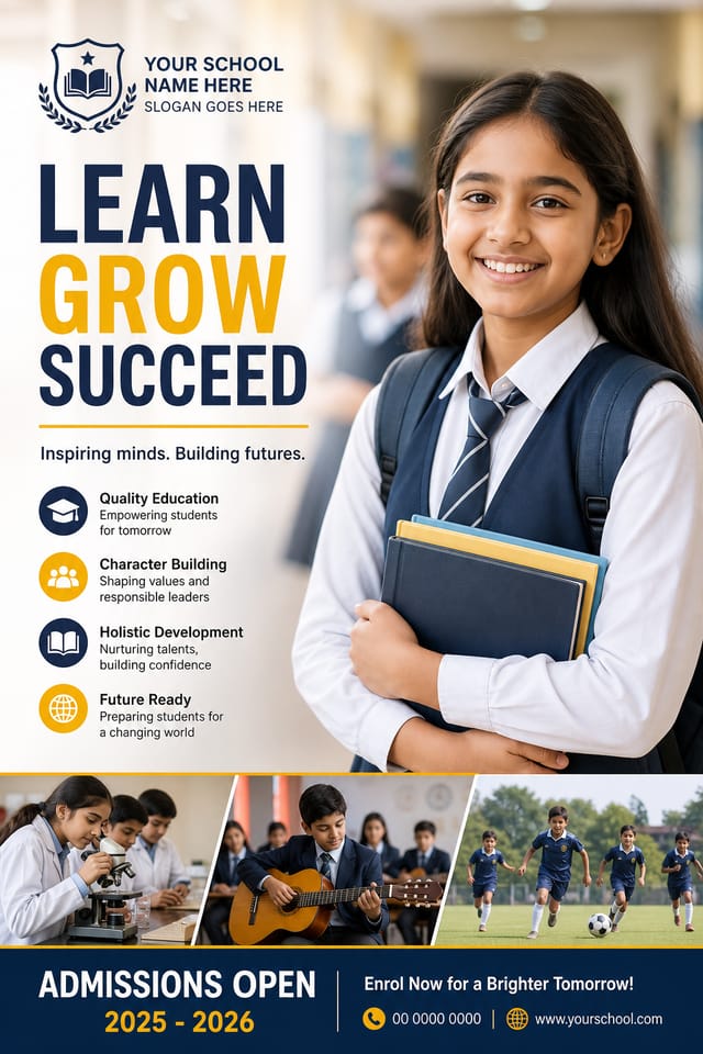 School Poster — photo-realistic style poster