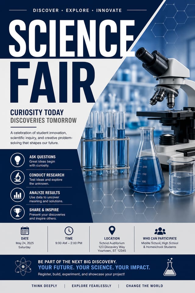 Science Fair Poster — corporate style poster