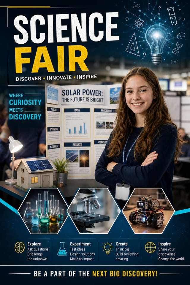 Science Fair Poster — photo-realistic style poster