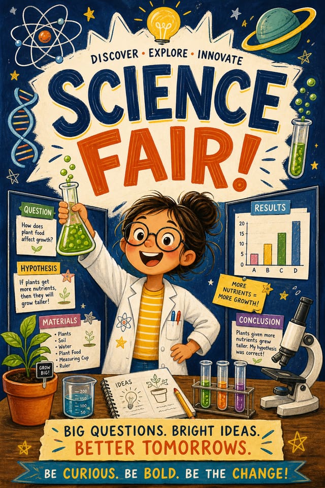 Science Fair Poster — illustration style poster