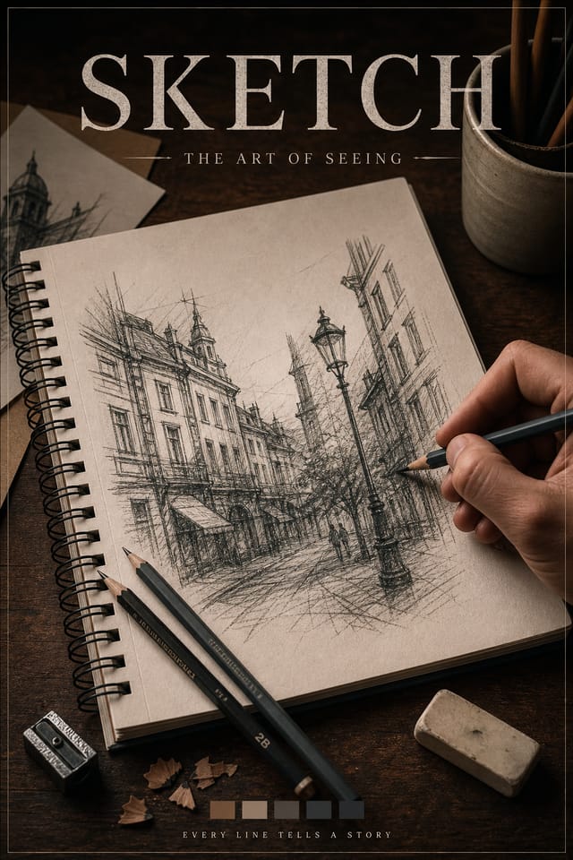 Sketch Poster — photo-realistic style poster