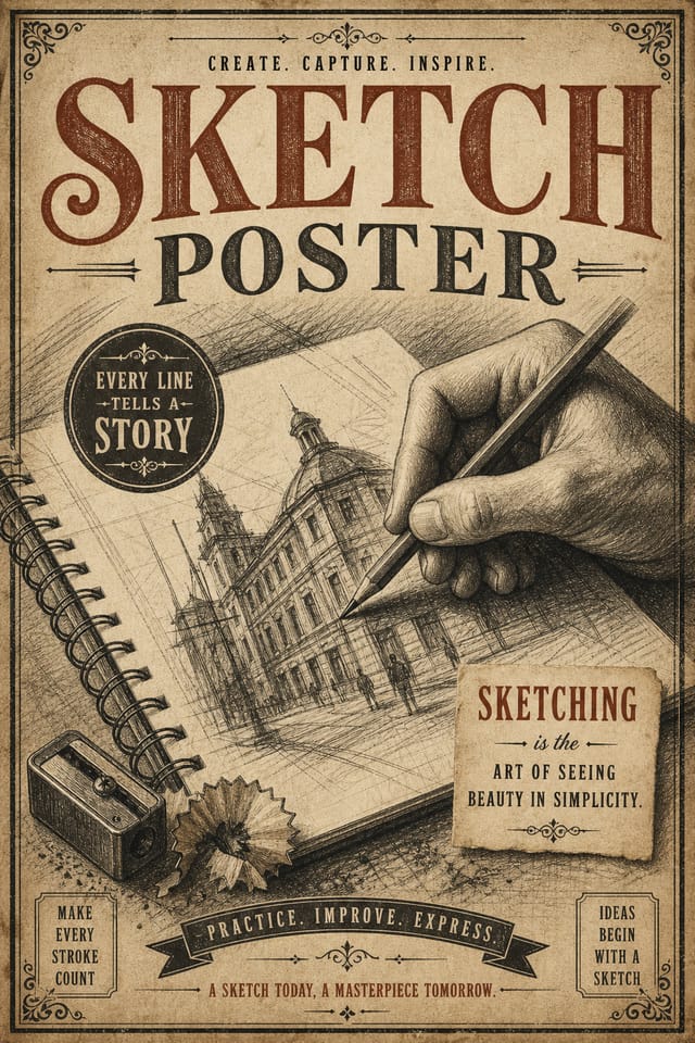 Sketch Poster — vintage style poster