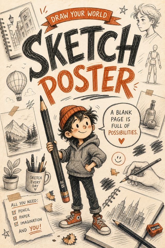 Sketch Poster — illustration style poster