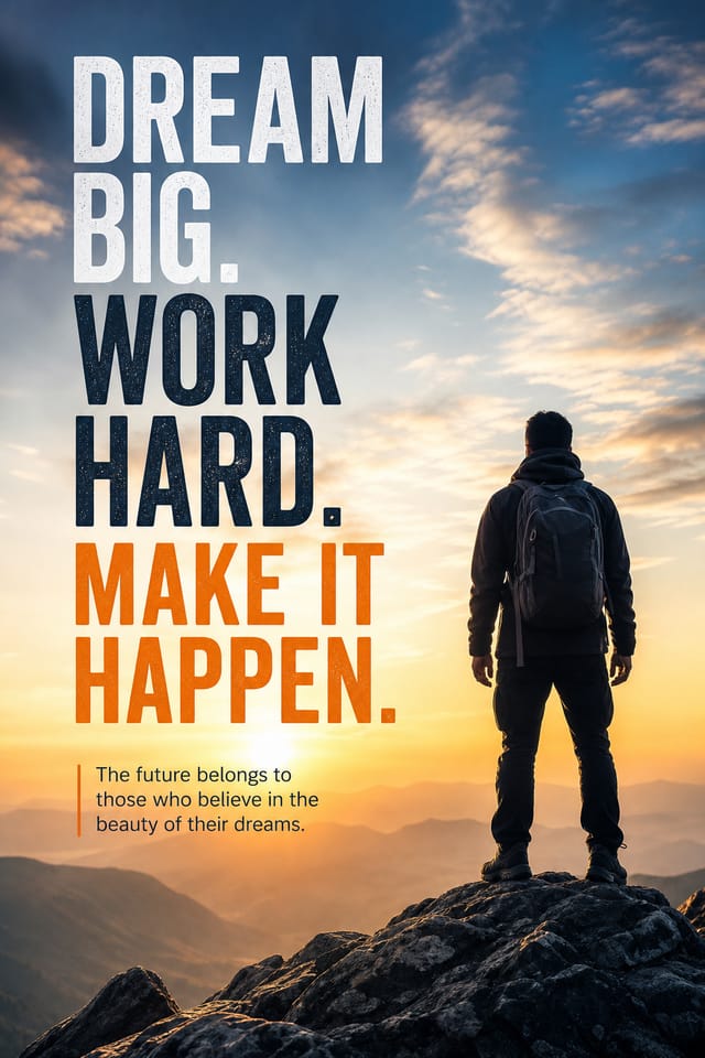 Slogan-Poster — photo-realistic style poster