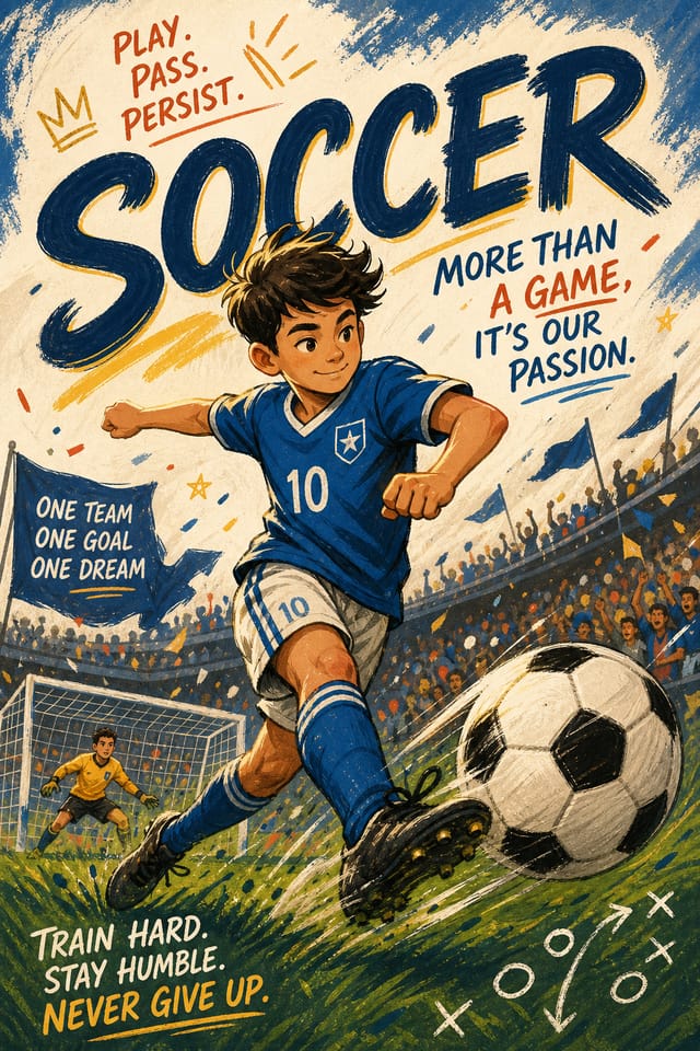 Soccer Poster — illustration style poster