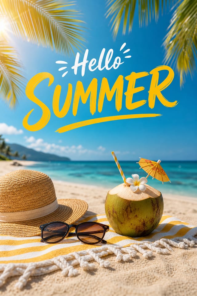 Summer Poster — photo-realistic style poster