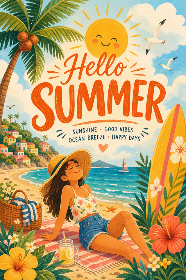 Summer Poster — illustration style poster