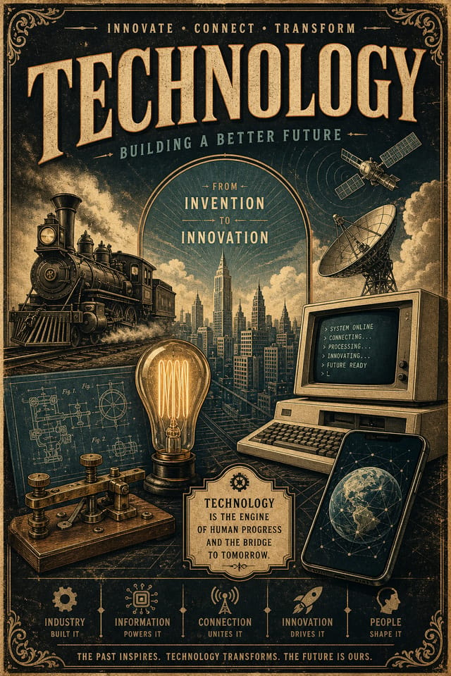 Technology Poster — vintage style poster