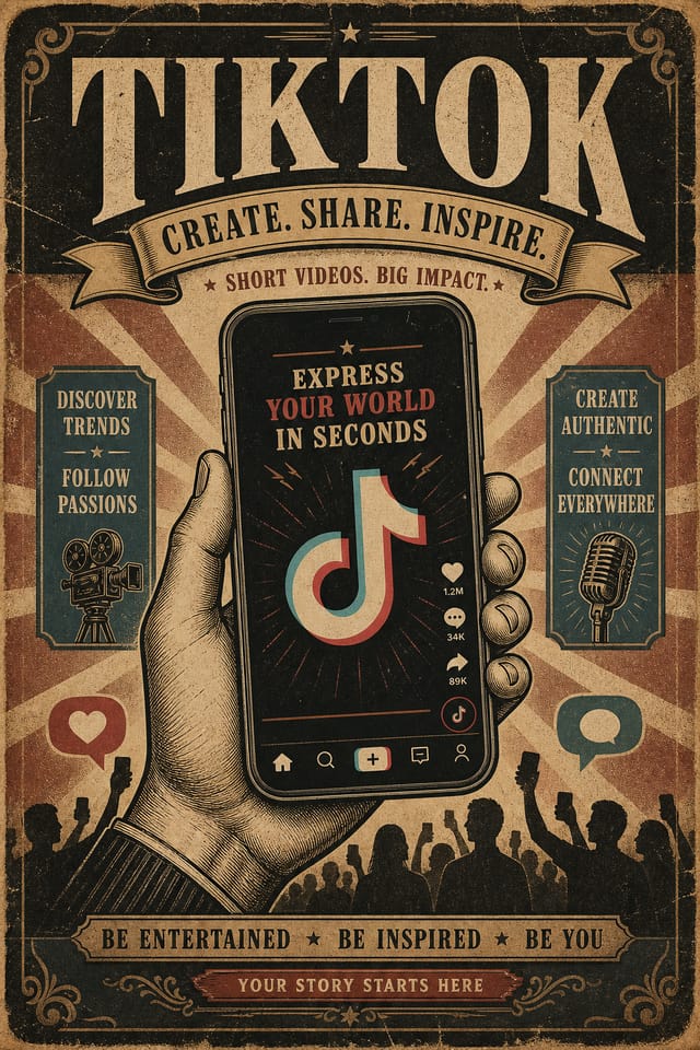 TikTok Poster — vintage style poster