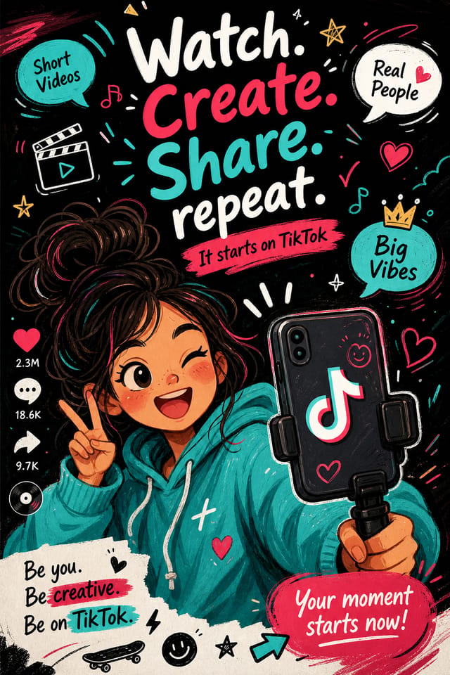 TikTok Poster — illustration style poster