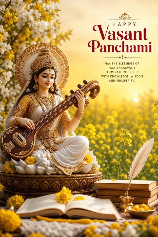 Vasant Panchami Poster — photo-realistic style poster