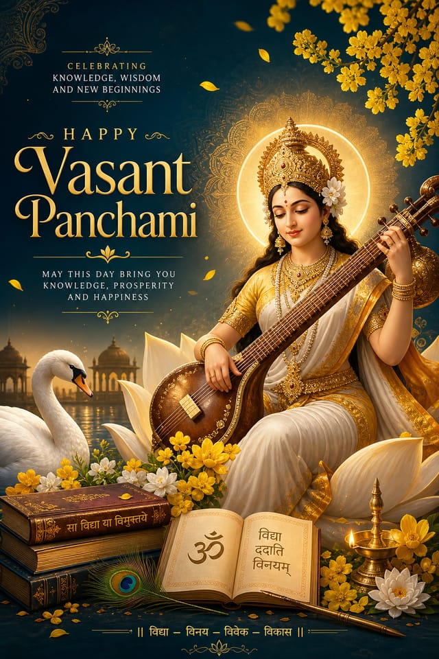 Vasant Panchami Poster — elegant style poster