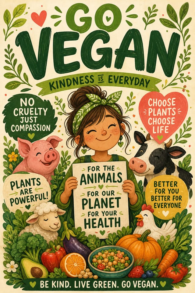 Vegan Poster — illustration style poster