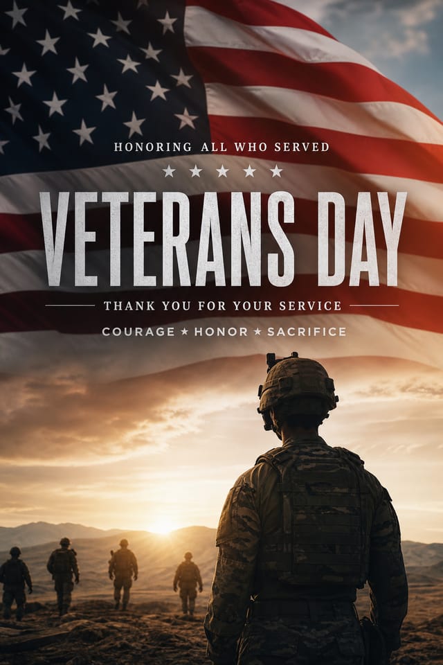 Veteran's Day Poster — photo-realistic style poster