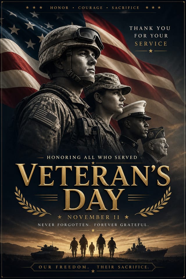 Veteran's Day Poster — elegant style poster