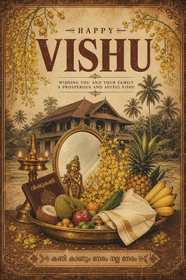 Vishu Poster — vintage style poster
