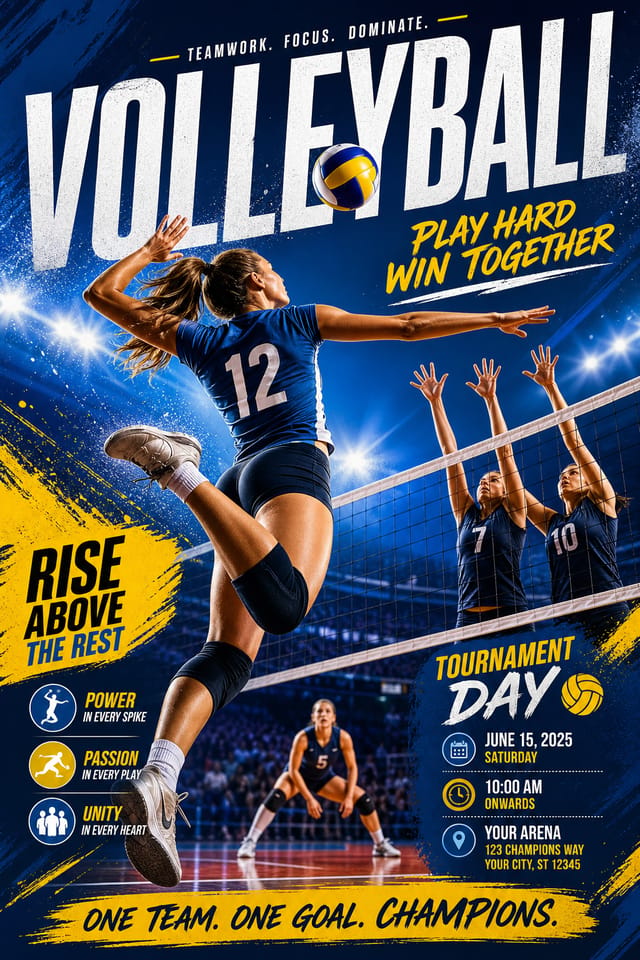 Volleyball Poster — vibrant style poster