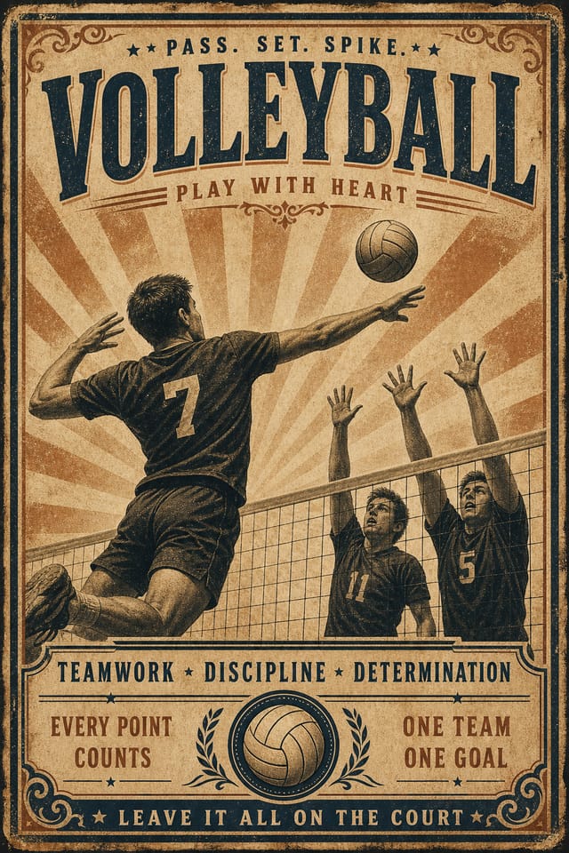 Volleyball Poster — vintage style poster