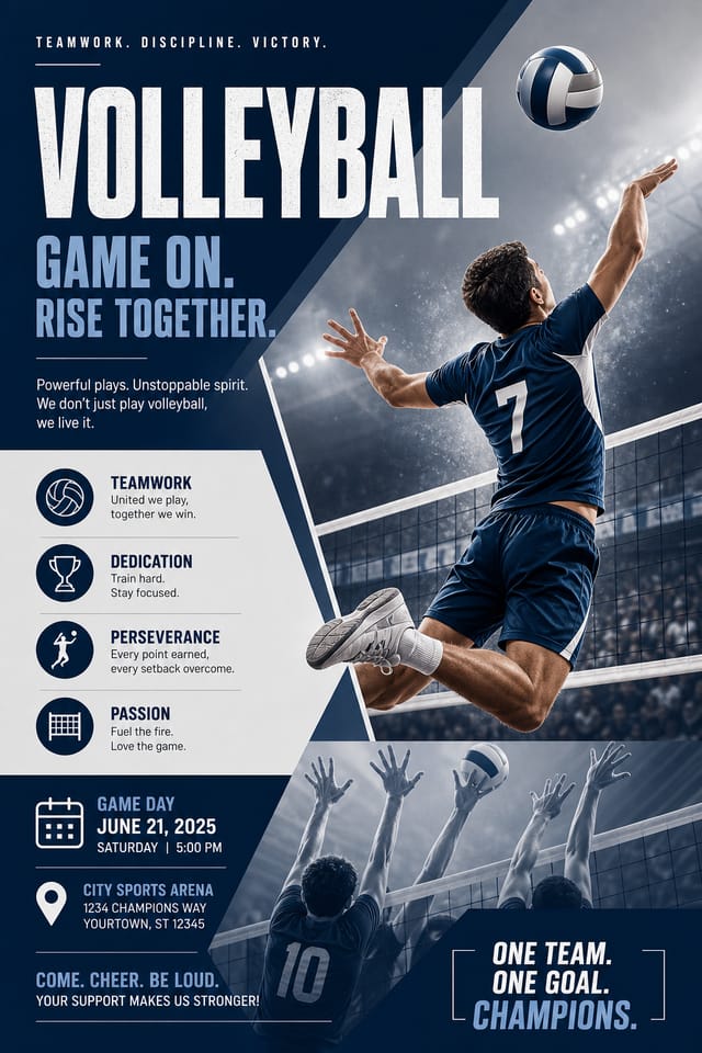 Volleyball Poster — corporate style poster