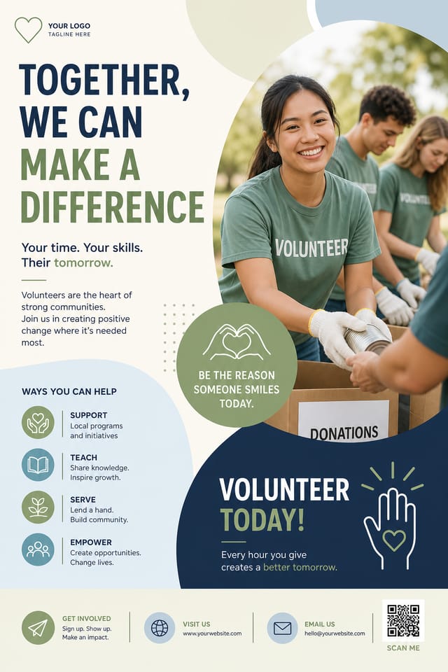Volunteer Poster — modern style poster