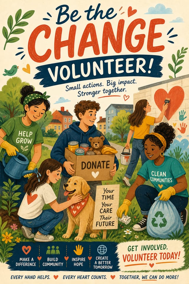 Volunteer Poster — illustration style poster