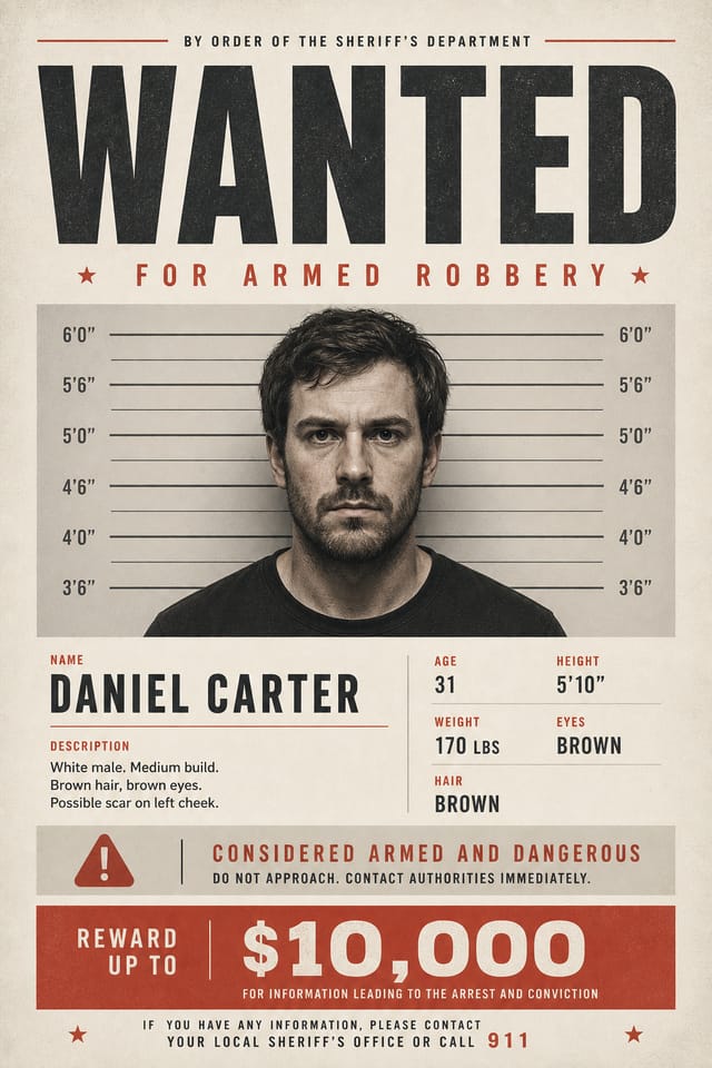 Wanted Poster — modern style poster
