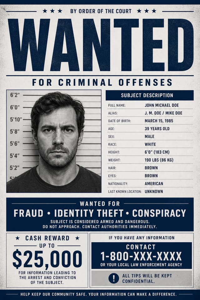 Wanted Poster — corporate style poster