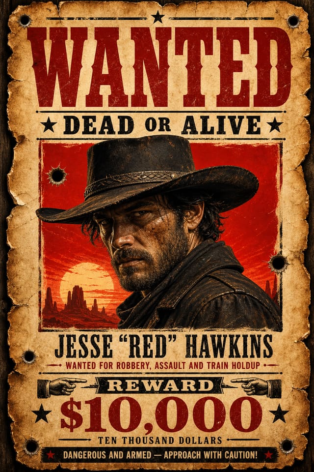 Wanted Poster — vibrant style poster