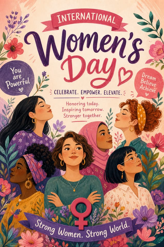 Women's Day Poster — illustration style poster