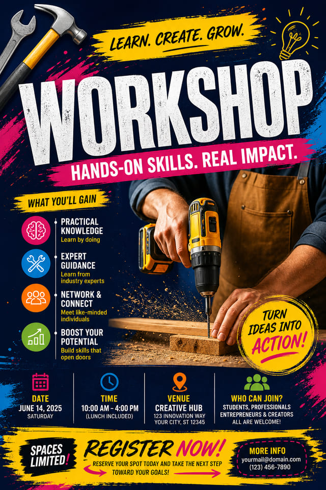 Workshop Poster — vibrant style poster